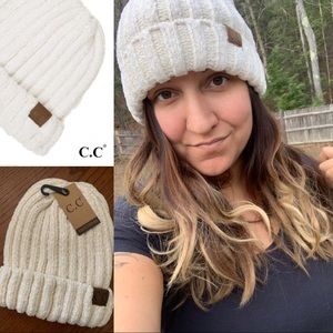 C.C Chenille Beanie Ivory NWT